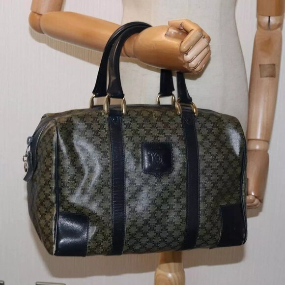 CELINE Macadam Canvas Boston Bag Navy Auth - Picture 1 of 16